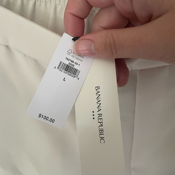 Banana Republic Cream Hayden Crepe Wide Leg Pants Size L NWT - Picture 5 of 9